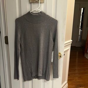 Calvin Klein Gray Ribbed Turtleneck Sweater BNWT size S